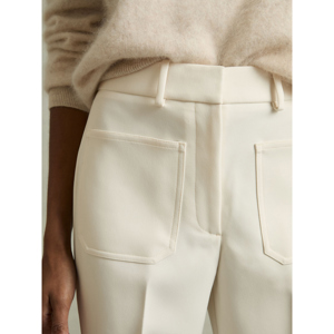 REISS PRIYA Twill High Rise Flared Trousers